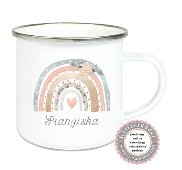 Regenbogen Blumen Spardose Becher Tasse Tasche Freundebuch Rucksack Name KITA Kindergarten Einschulung Geburtstag Lüttentüddel®